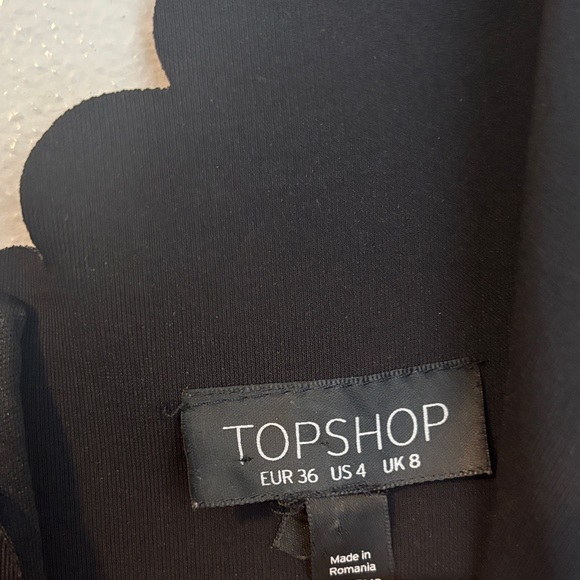 Topshop Black Scalloped Mini Dress - Picture 4 of 8